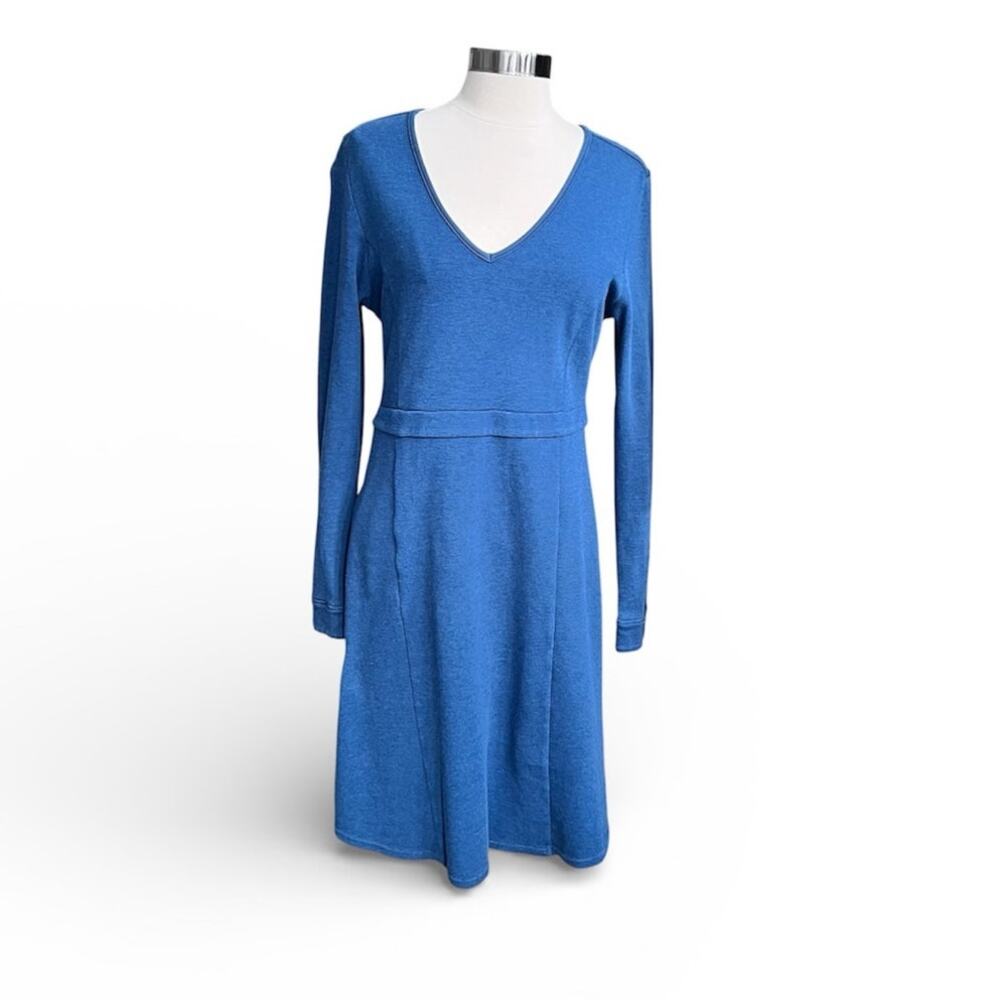 Toad & Co. Knit Blue/Teal Rosalinda Fit and Flare Jersey Knit Dress Small-Medium